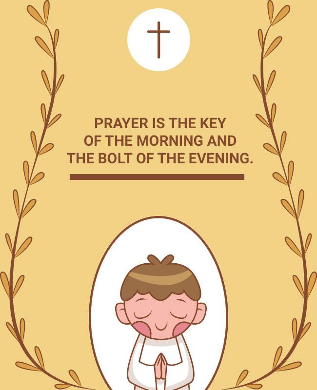 Whimsical Yellow Prayer Reflection Poster Template