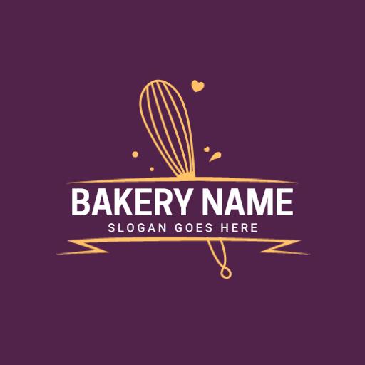 Whisk and Hearts Illustrating Passionate Bakery Logo Template