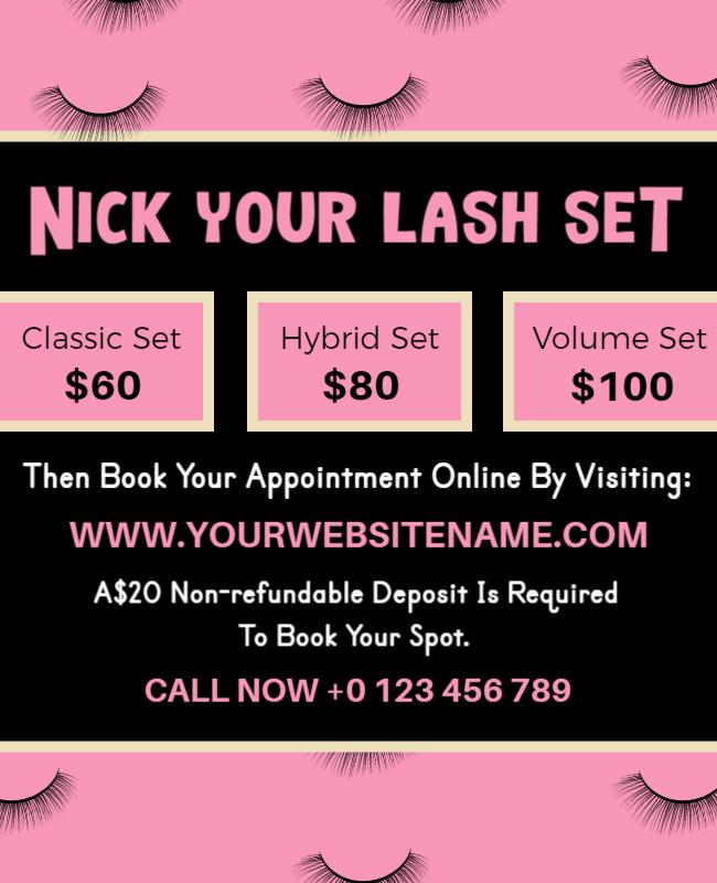 White and Eye Lash Beauty Flyer Template