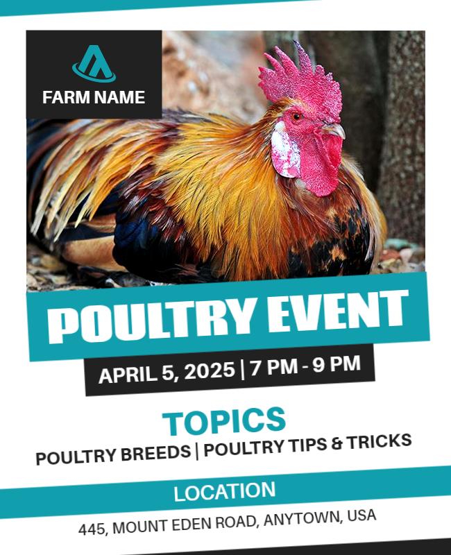 White and Mine Shaft Poultry Farm Event Flyer Template