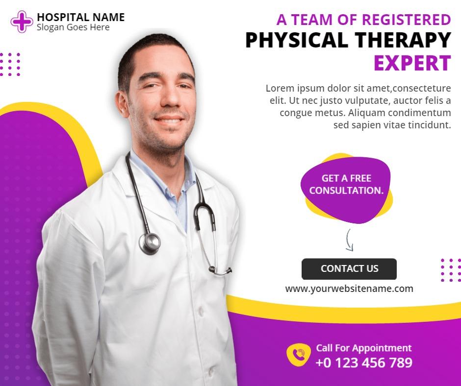 White and Seance Hospital Ads Facebook Flyer Template