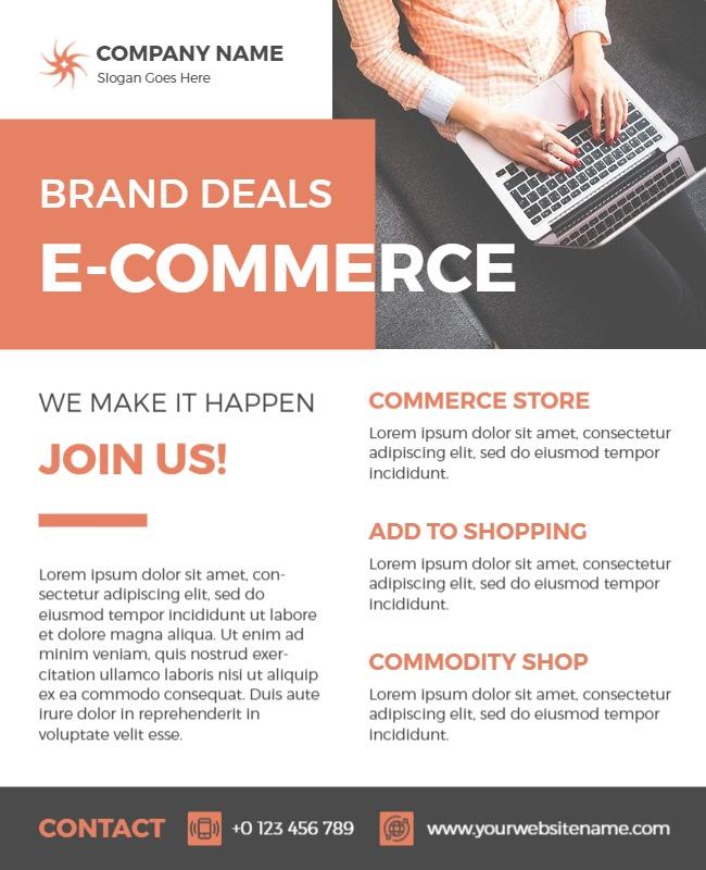 White and Tundora Brand Deal E Commerce Flyer Template