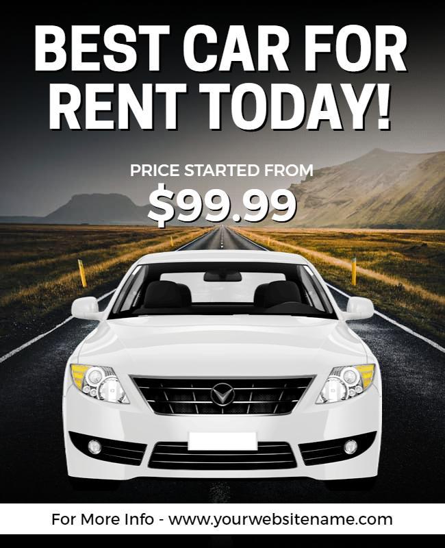 White Car Rental Flyer Template