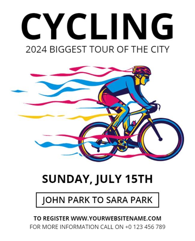 Dynamic Colorful Cycling Tour Event Flyer Template