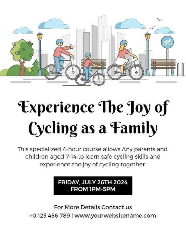 Family Cycling Joy Interactive Outdoor Course Flyer Template