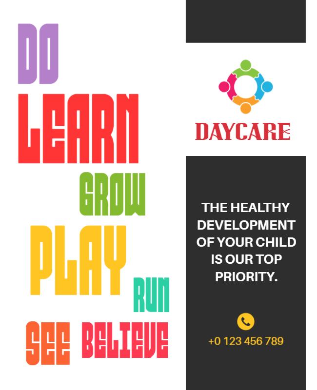 White Daycare Flyer Template