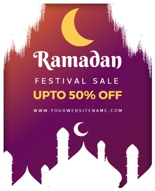 White Eid Ramadan Poster Template