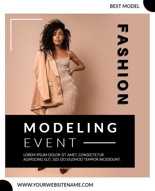 Chic Fashion Modeling Event Announcement Flyer Template