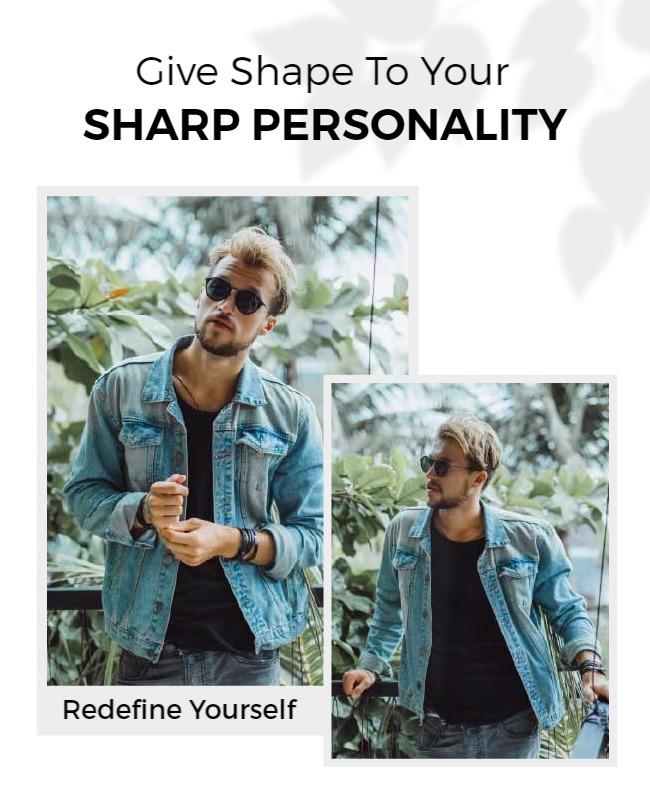 Modern Stylish Personal Fashion Redefine Yourself Flyer Template