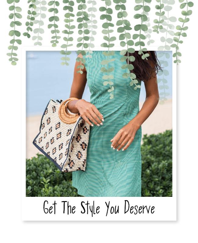 Chic Green Summer Fashion Outfit Promotion Flyer Template