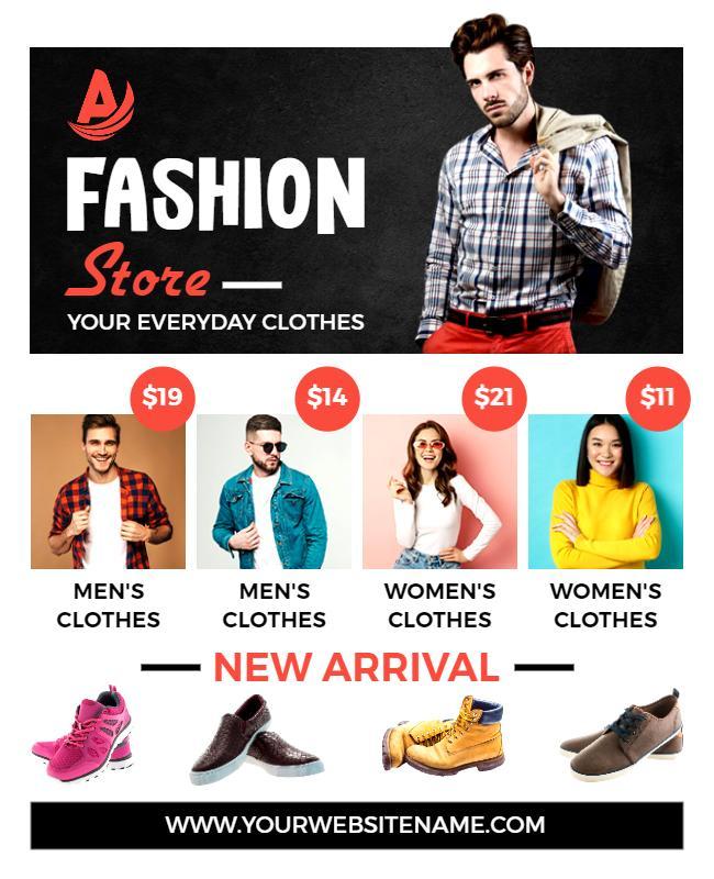 White Fashion Store Flyer Designs Template