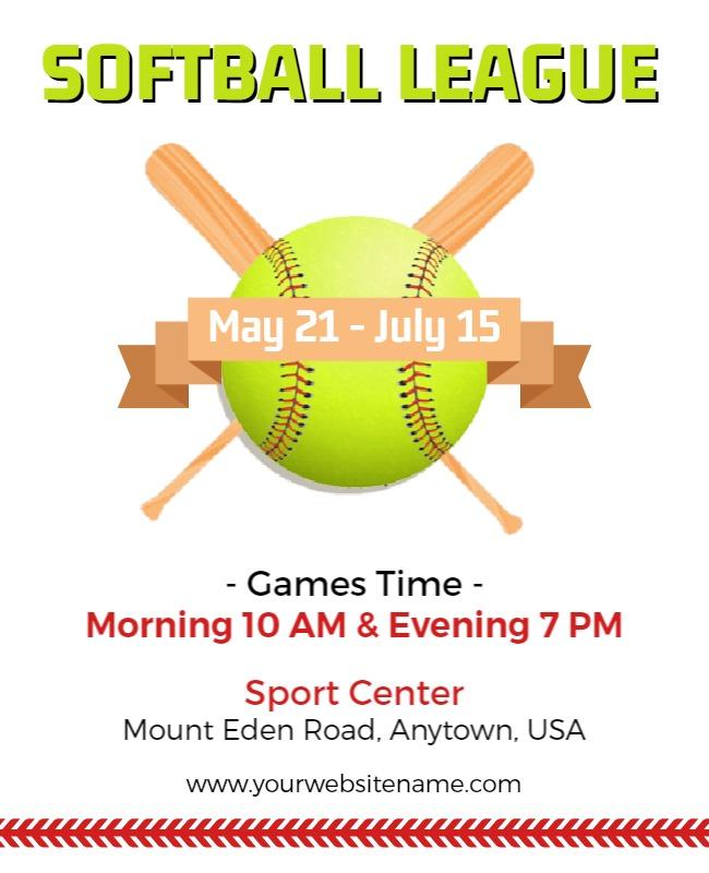 White Flyer Softball Flyer Template