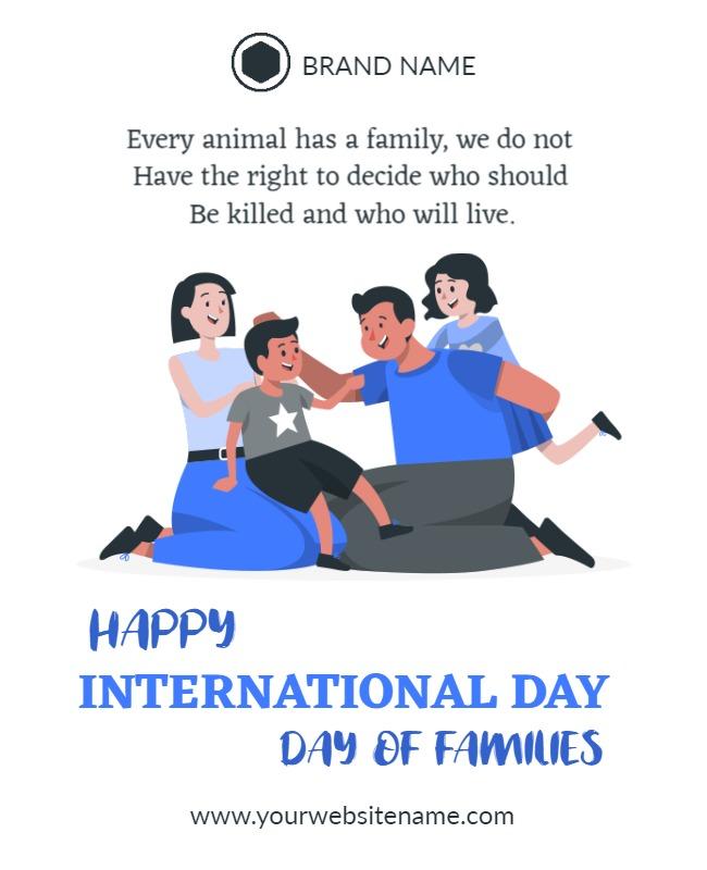 White International Day Of Families Poster Template