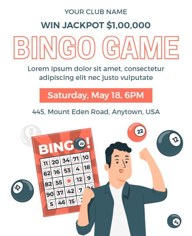 White Jackpot Bingo Night Flyer Template