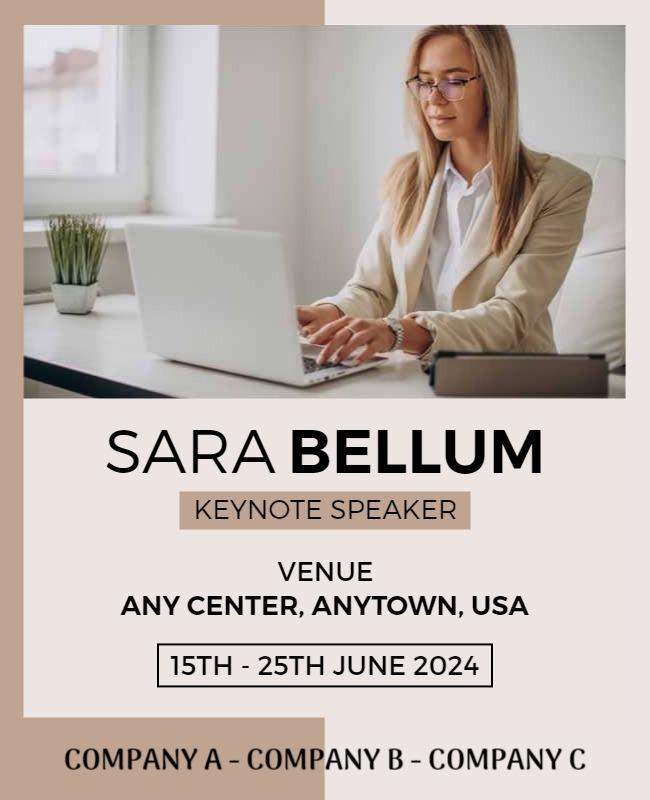 White Keynote Speaker Flyer Template