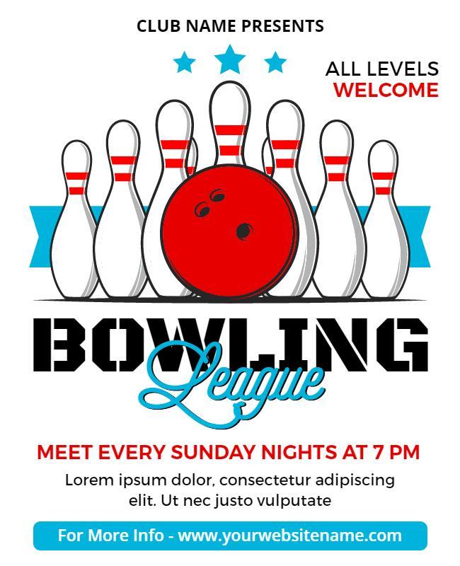 White League Bowling Flyer Template