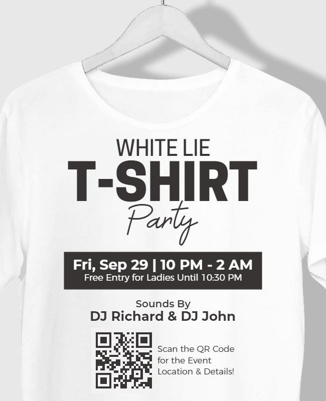 White Lie T-Shirt Party Event Flyer Template