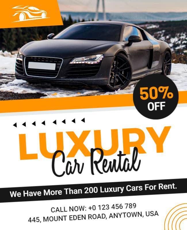 White Luxury Car Sale Rental Flyer Template