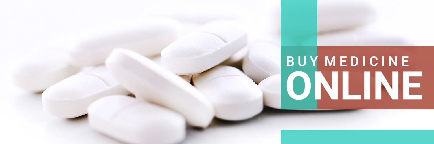 White Medicine Pills on Modern Teal and Brown Advertising Banner Template