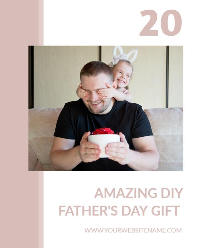 White Minimalist Fathers Day Gift Flyer Template