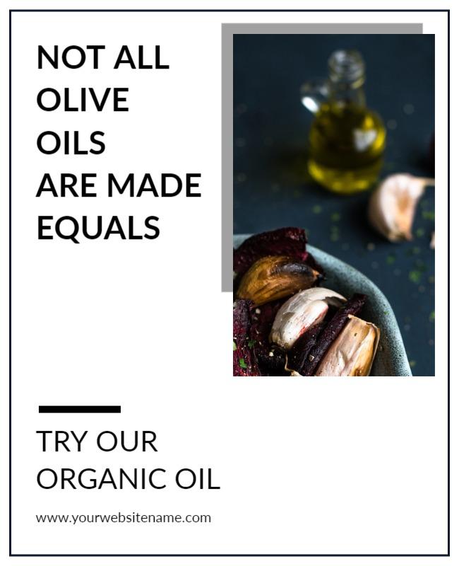White Minimalist Organic Oil Flyer Template