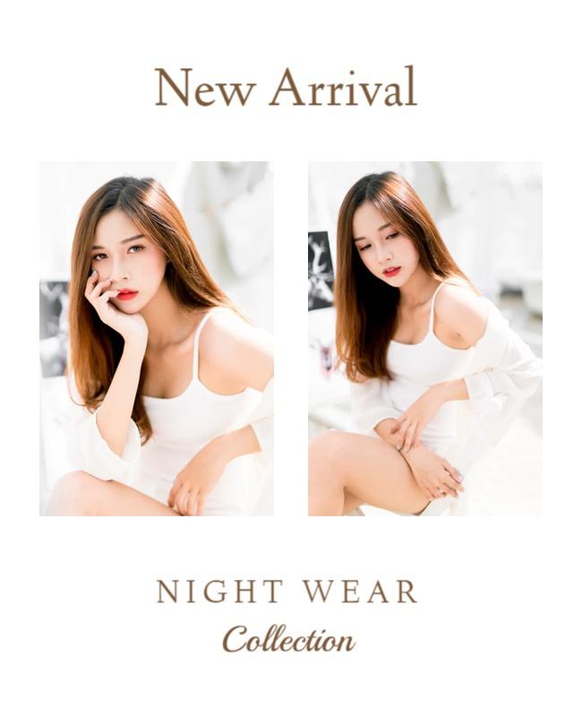 White Night Wear Photo Collage Flyer Template