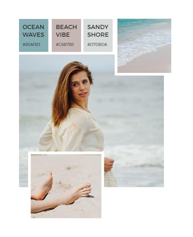 Beach Vibe Theme with Ocean Waves and Sandy Shore Flyer Template