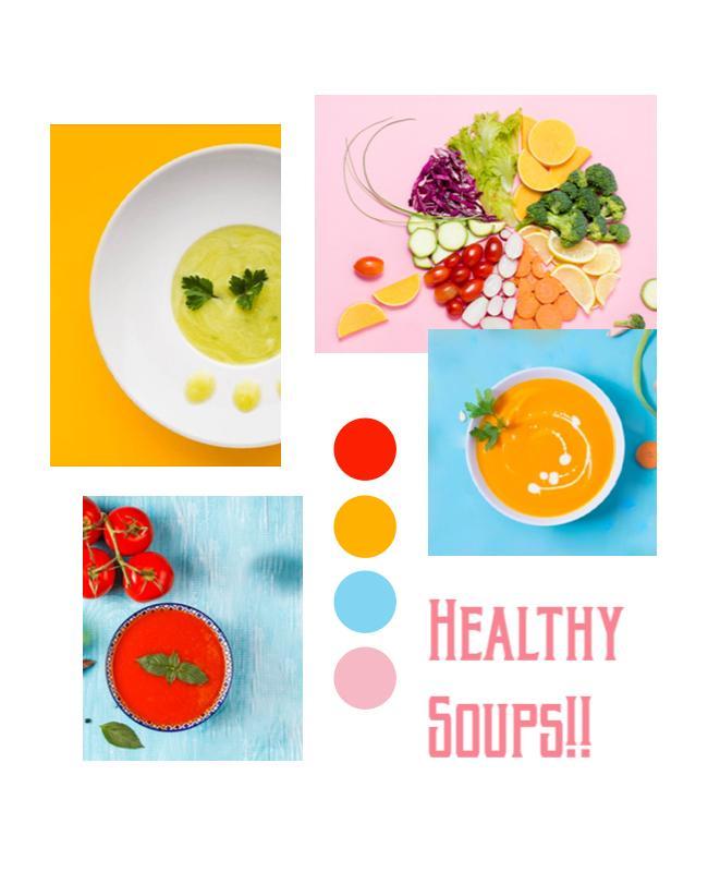 Colorful Fresh Ingredients for Healthy Soups Flyer Template