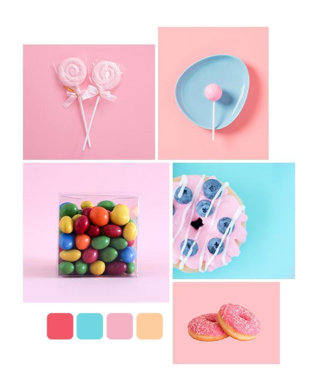 Playful Pastel Candy Dessert Themed Party Flyer Template