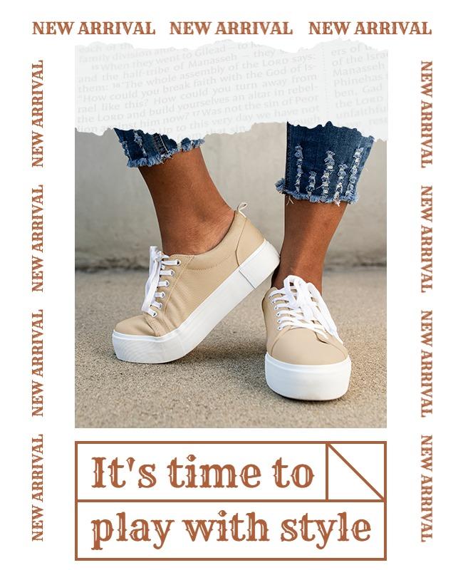 Casual Beige Sneaker Promotion Style Flyer Template