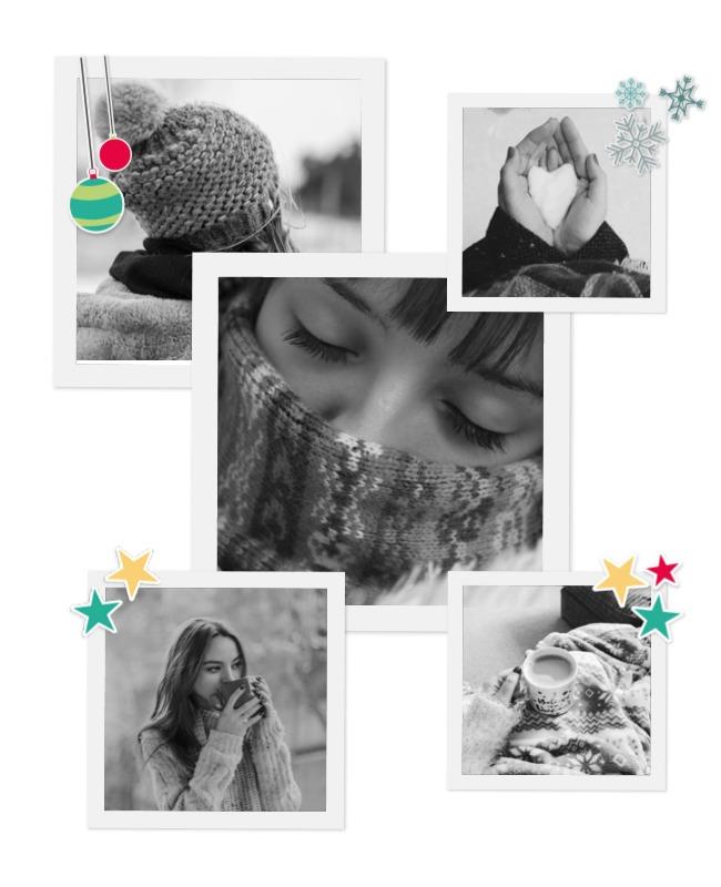 Charming Cozy Winter Moments Photo Collage Flyer Template
