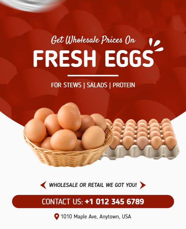 Wholesale Fresh Eggs Promotion Flyer Template