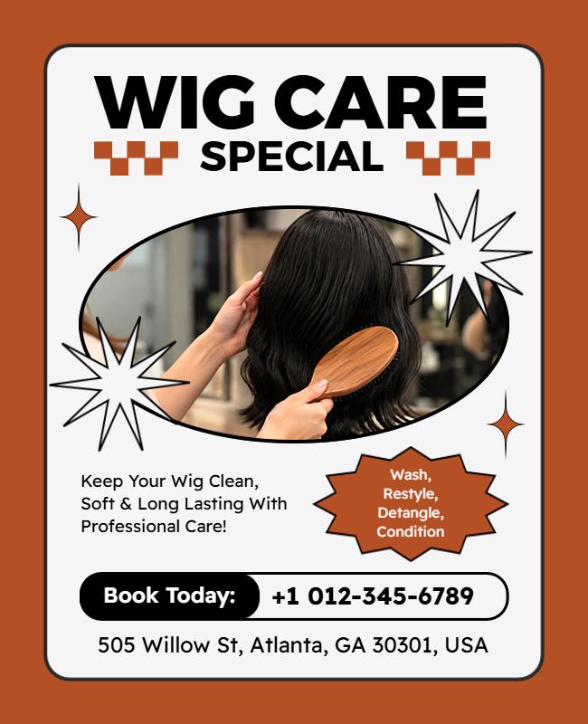 Wig Care Service Promotional Poster Template