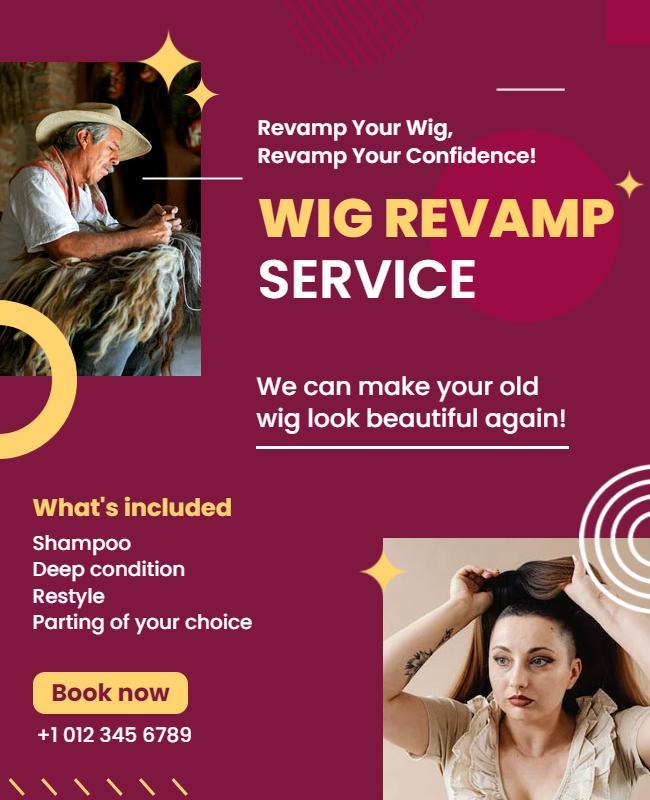 Wig Revamp Service Promotional Flyer Template