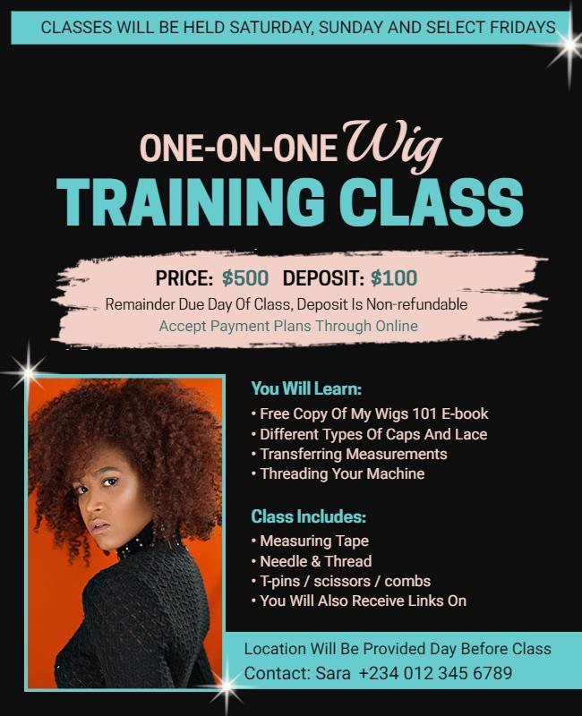 Wig Training Class Promotional Flyer Template