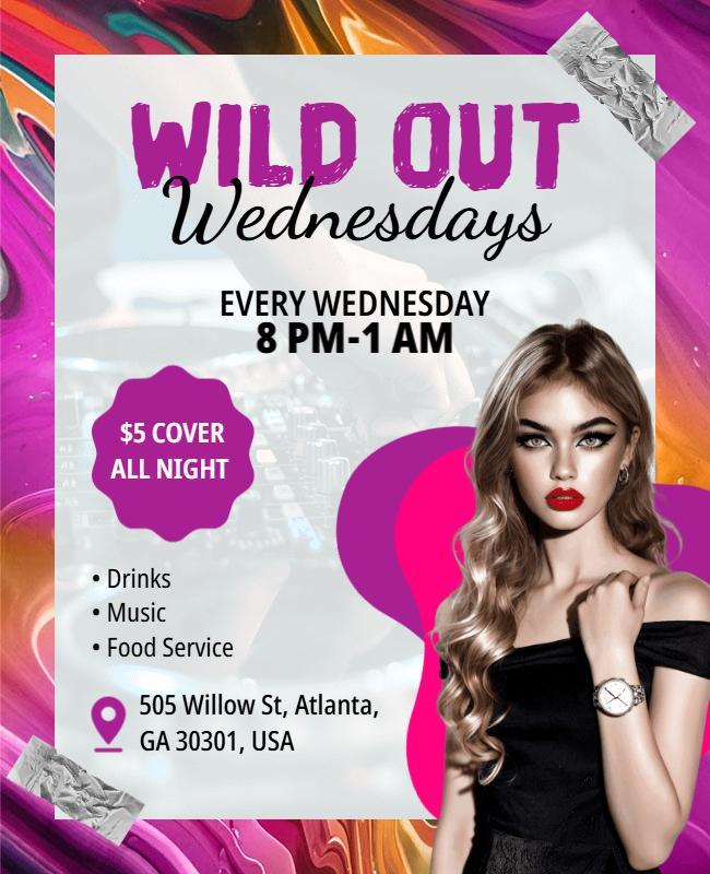 Wild Out Wednesday Party Night Flyer Template