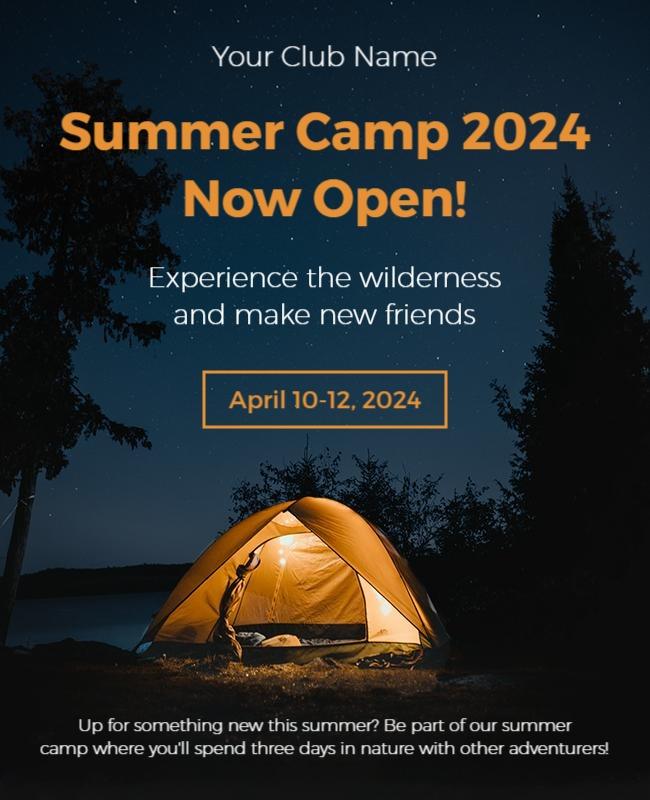 Wilderness Adventure Summer Camp Flyer Template