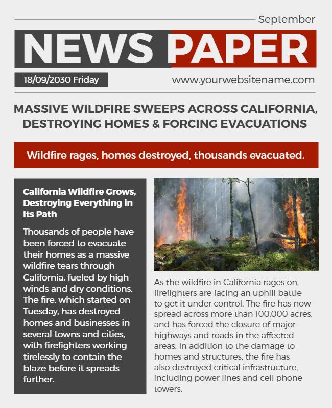 Wildfire News Update Flyer Template