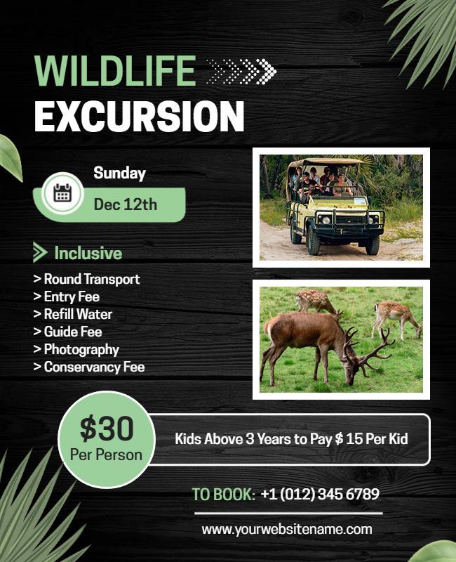 Wildlife Adventure Excursion for Families Flyer Template