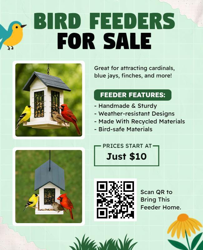 Wildlife Bird Feeders Promotional Sale Flyer Template