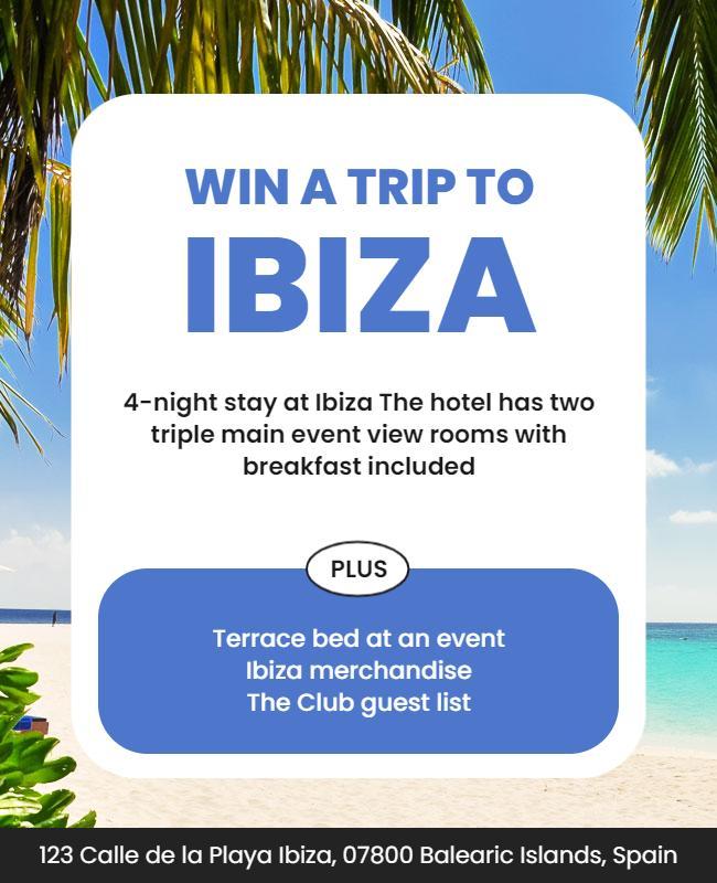 Win a Trip to Ibiza Event Flyer Template