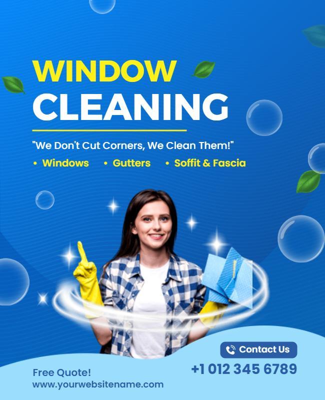 Window and Gutter Cleaning Service Flyer Template