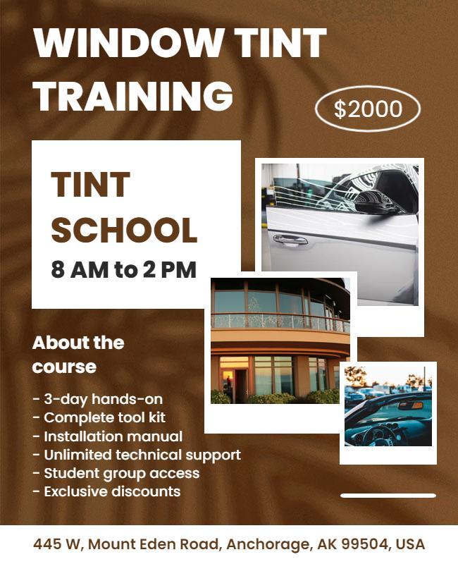 Window Tint School Training Course Flyer Template