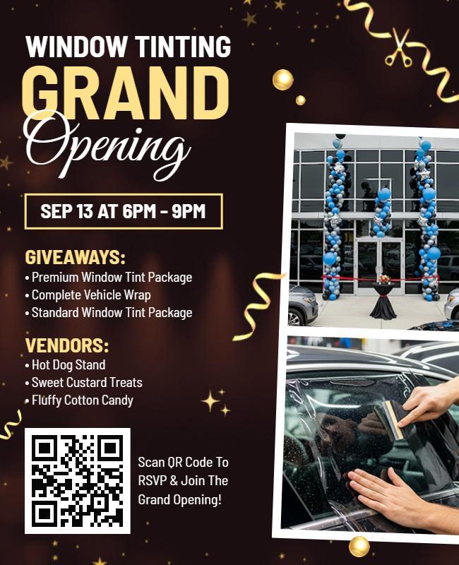 Window Tinting Service Grand Opening Flyer Template
