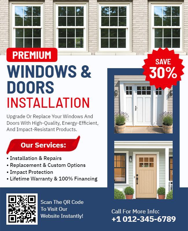 Windows and Doors Installation Service Flyer Template