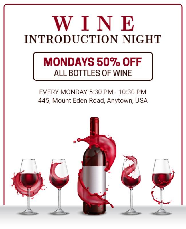 Wine Introduction Night Promotional Flyer Template