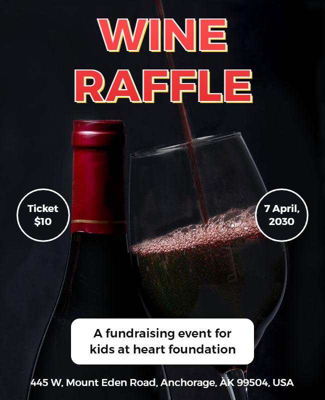 Wine Raffle Fundraiser Event Flyer Template