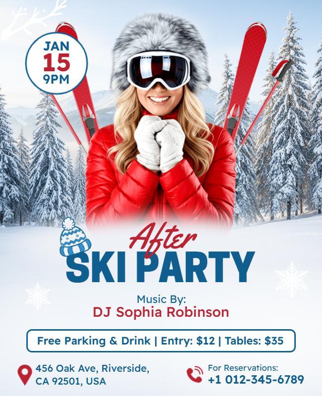Winter After Ski Party Event Flyer Template