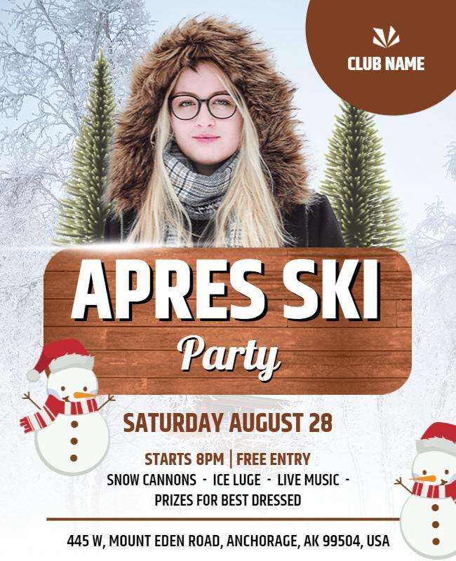 Winter Apres Ski Party Event Flyer Template