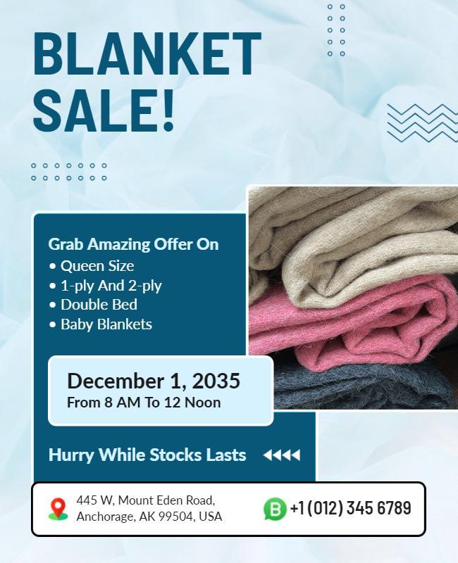 Winter Blanket Sale Promotional Flyer Template